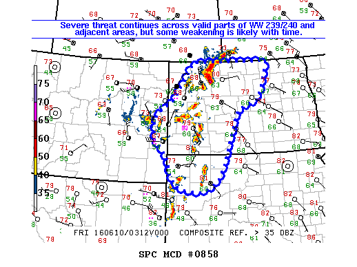 NOAA Storm Prediction Center Mesoscale Discussion 858