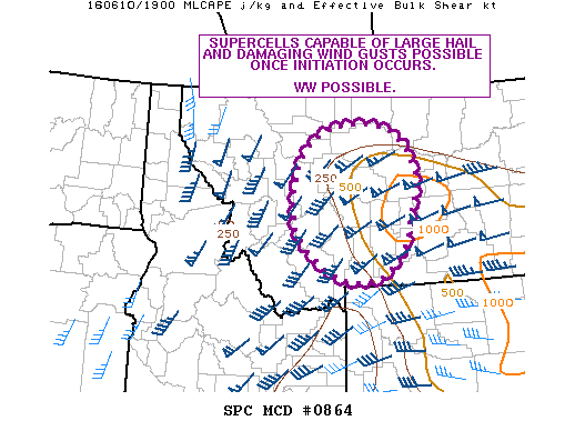 NOAA Storm Prediction Center Mesoscale Discussion 864