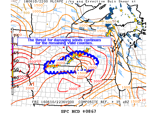 NOAA Storm Prediction Center Mesoscale Discussion 867