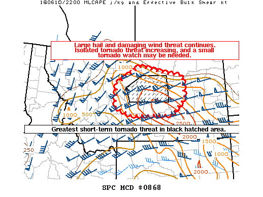NOAA Storm Prediction Center Mesoscale Discussion 868