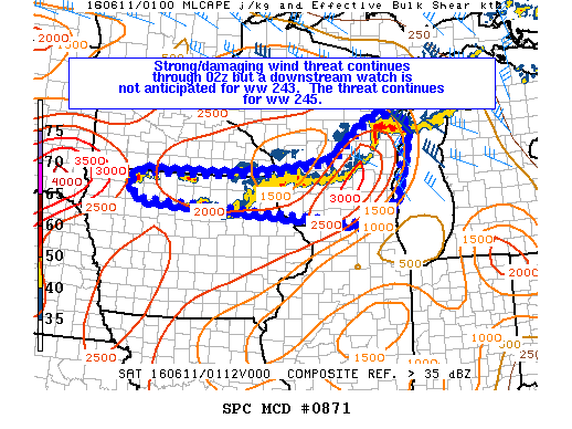 NOAA Storm Prediction Center Mesoscale Discussion 871