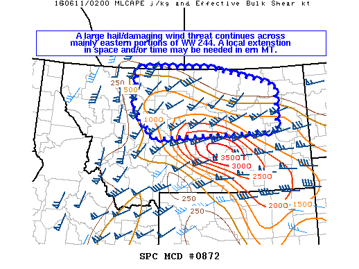 NOAA Storm Prediction Center Mesoscale Discussion 872