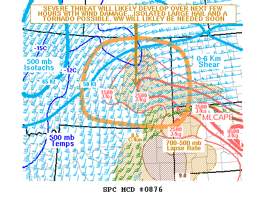 NOAA Storm Prediction Center Mesoscale Discussion 876