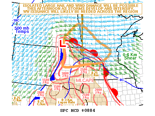 NOAA Storm Prediction Center Mesoscale Discussion 884