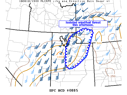 NOAA Storm Prediction Center Mesoscale Discussion 885