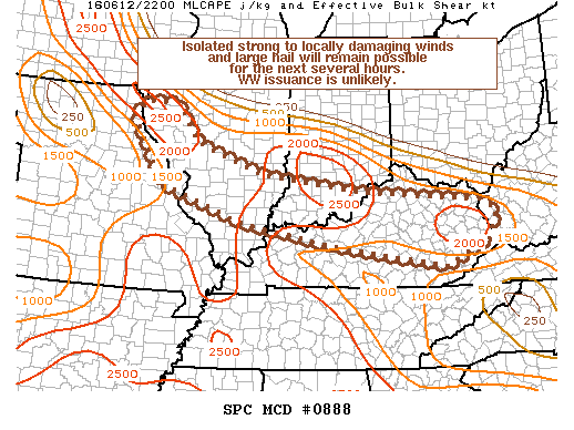 NOAA Storm Prediction Center Mesoscale Discussion 888
