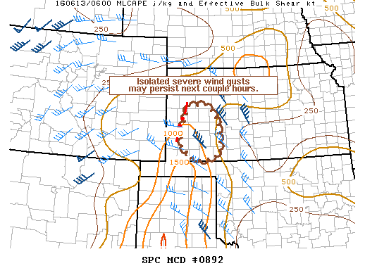 NOAA Storm Prediction Center Mesoscale Discussion 892