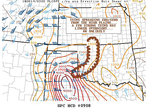 NOAA Storm Prediction Center Mesoscale Discussion 908