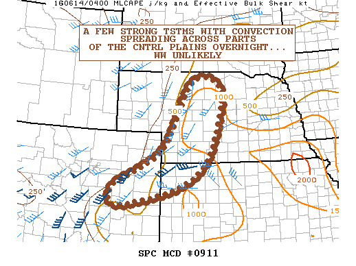 NOAA Storm Prediction Center Mesoscale Discussion 911