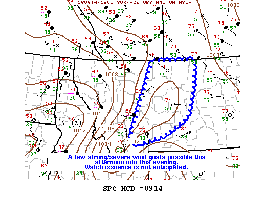 NOAA Storm Prediction Center Mesoscale Discussion 914