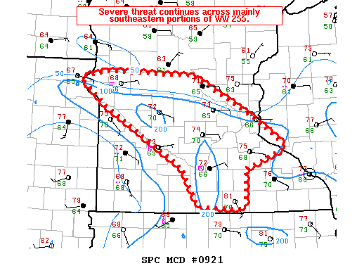NOAA Storm Prediction Center Mesoscale Discussion 921