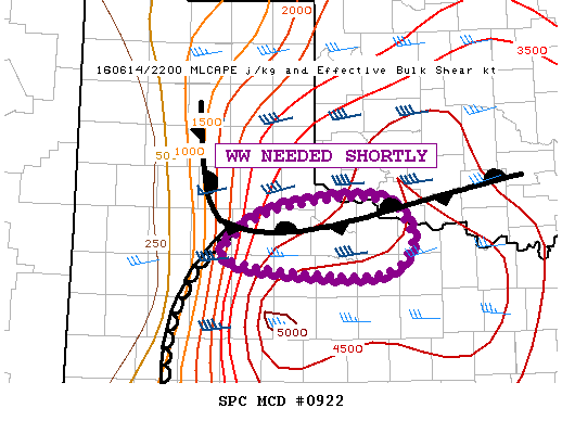 NOAA Storm Prediction Center Mesoscale Discussion 922