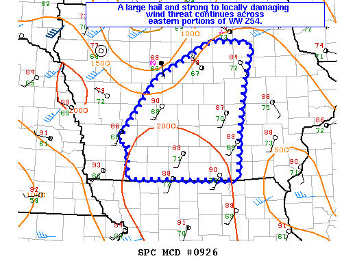 NOAA Storm Prediction Center Mesoscale Discussion 926
