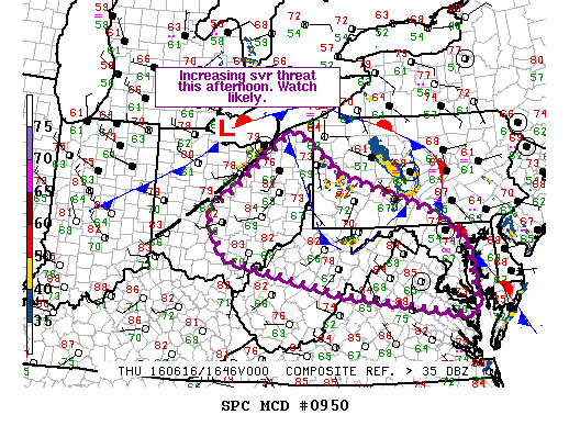 NOAA Storm Prediction Center Mesoscale Discussion 950
