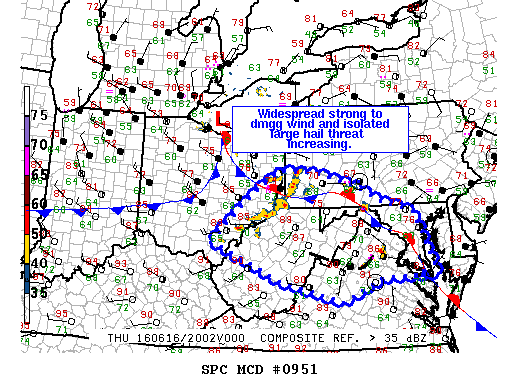 NOAA Storm Prediction Center Mesoscale Discussion 951