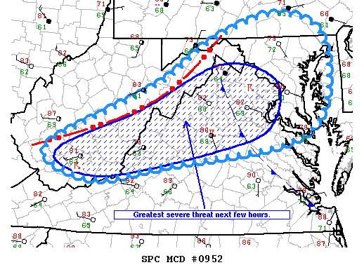 NOAA Storm Prediction Center Mesoscale Discussion 952