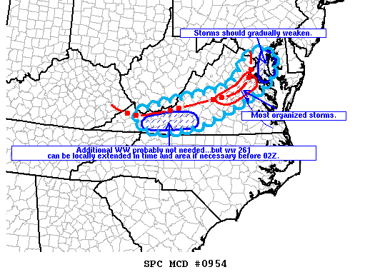 NOAA Storm Prediction Center Mesoscale Discussion 954