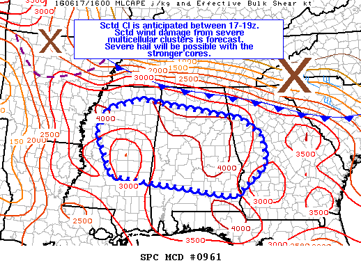 NOAA Storm Prediction Center Mesoscale Discussion 961