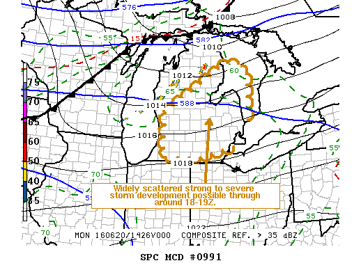 NOAA Storm Prediction Center Mesoscale Discussion 991