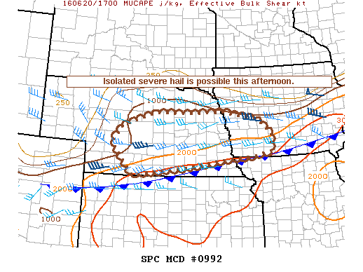 NOAA Storm Prediction Center Mesoscale Discussion 992