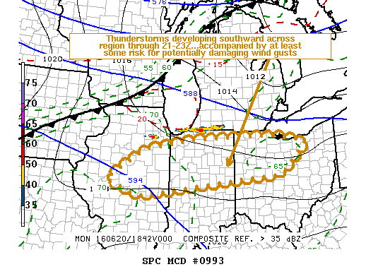 NOAA Storm Prediction Center Mesoscale Discussion 993