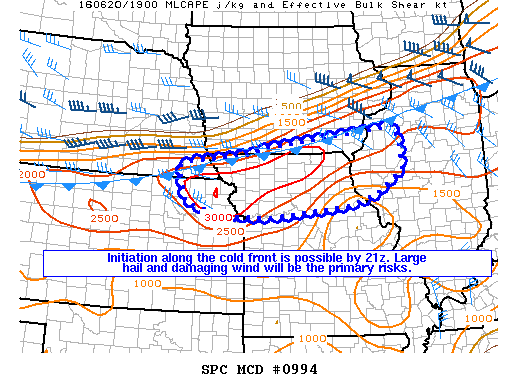 NOAA Storm Prediction Center Mesoscale Discussion 994