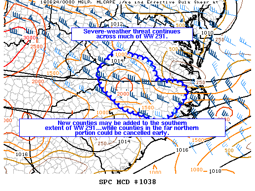 NOAA Storm Prediction Center Mesoscale Discussion 1038