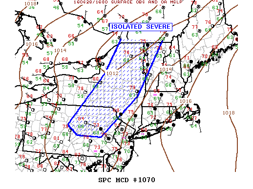 NOAA Storm Prediction Center Mesoscale Discussion 1070