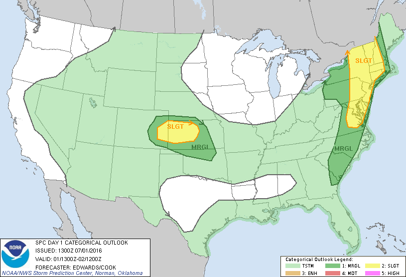 Storm Prediction Center Jul 1, 2016 Morning Outlook