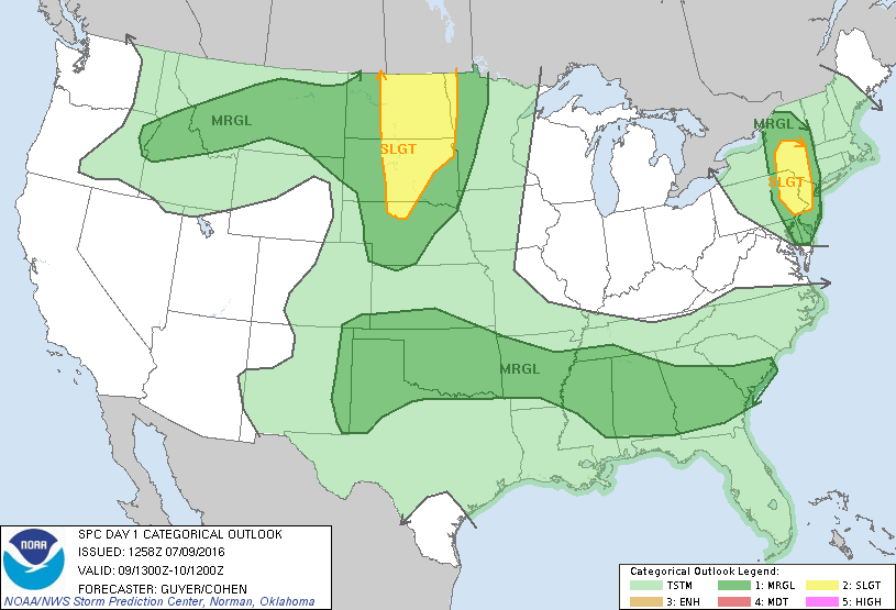 Storm Prediction Center Jul 9, 2016 Morning Outlook