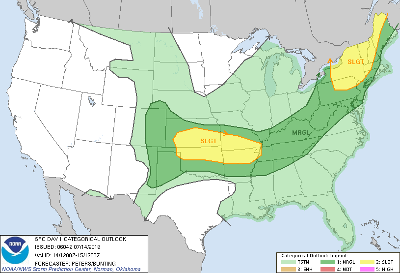 Storm Prediction Center Jul 14, 2016 Early Morning UTC Day 1 Convective Outlook