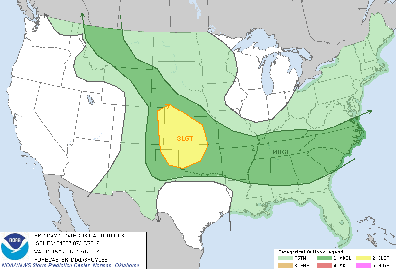 Storm Prediction Center Jul 15, 2016 Early Morning UTC Day 1 Convective Outlook