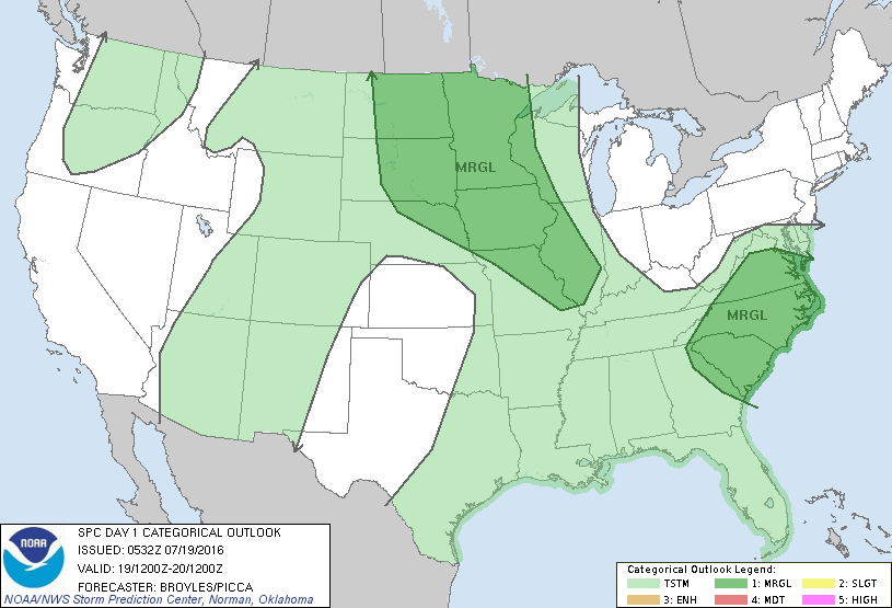 Storm Prediction Center Jul 19, 2016 Early Morning UTC Day 1 Convective Outlook