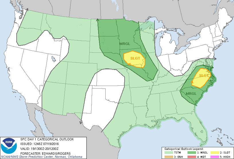 Storm Prediction Center Jul 19, 2016 Morning Outlook