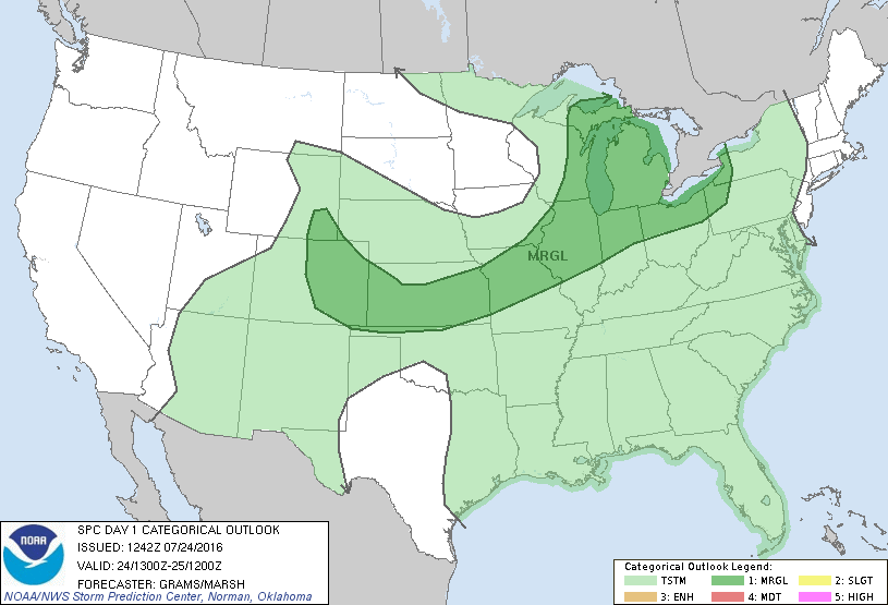 Storm Prediction Center Jul 24, 2016 Morning Outlook