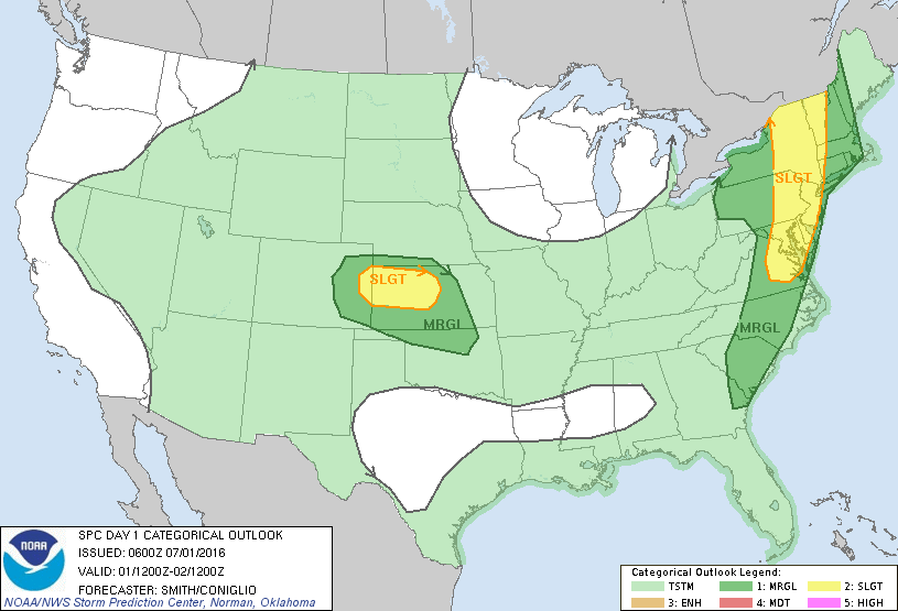 Storm Prediction Center Jul 1, 2016 Early Morning UTC Day 1 Convective Outlook