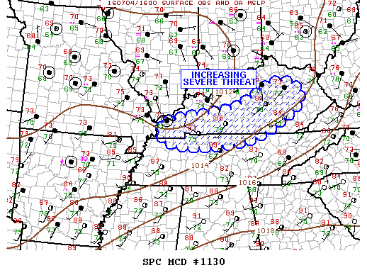 NOAA Storm Prediction Center Mesoscale Discussion 1130