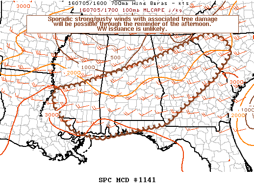 NOAA Storm Prediction Center Mesoscale Discussion 1141