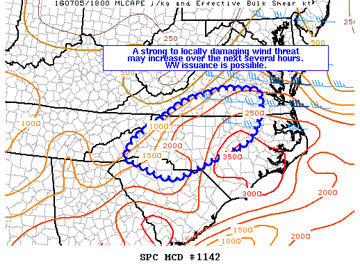 NOAA Storm Prediction Center Mesoscale Discussion 1142