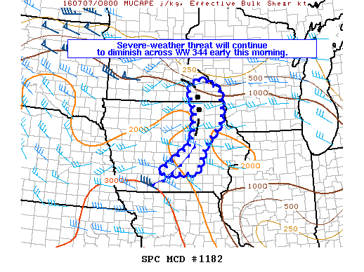 NOAA Storm Prediction Center Mesoscale Discussion 1182