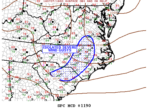NOAA Storm Prediction Center Mesoscale Discussion 1190