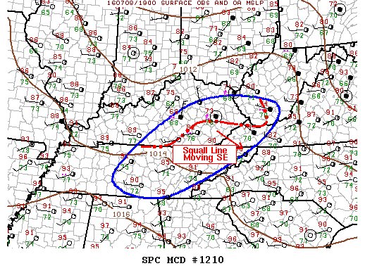 NOAA Storm Prediction Center Mesoscale Discussion 1210