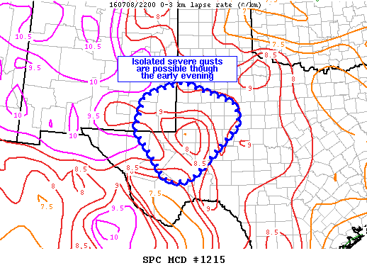 NOAA Storm Prediction Center Mesoscale Discussion 1215