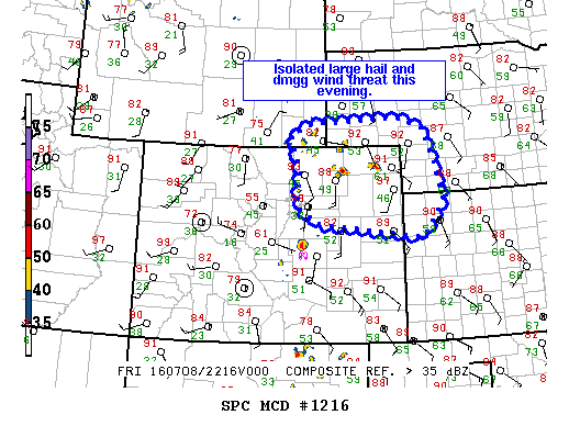 NOAA Storm Prediction Center Mesoscale Discussion 1216
