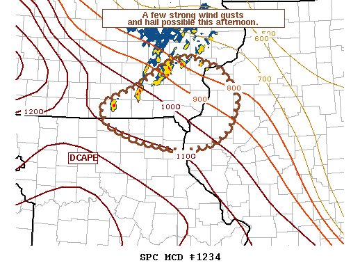 NOAA Storm Prediction Center Mesoscale Discussion 1234