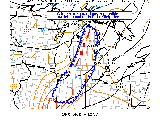 NOAA Storm Prediction Center Mesoscale Discussion 1257