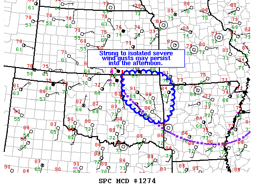 NOAA Storm Prediction Center Mesoscale Discussion 1274