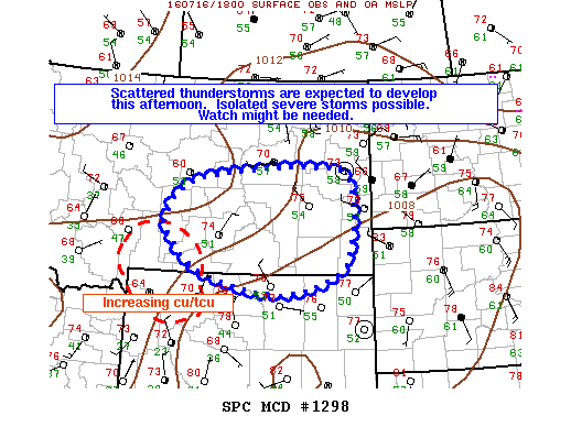 NOAA Storm Prediction Center Mesoscale Discussion 1298