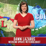 SNL's Dawn Lazarus gives this meteorologist a laugh, context when presenting a forecast